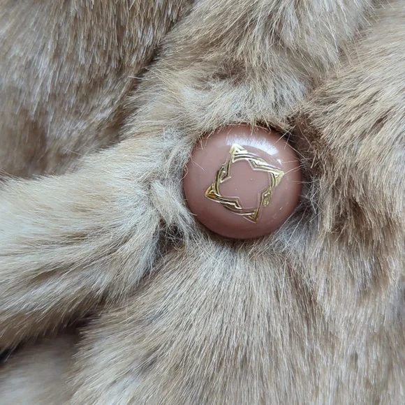 Vintage 1960s Faux Fur Beige Mink Style Cropped Coat Cut Fur Tissavel - Picture 6 of 10